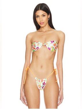 Frankie’s Bikinis French Flowers String Bikini Bottom
